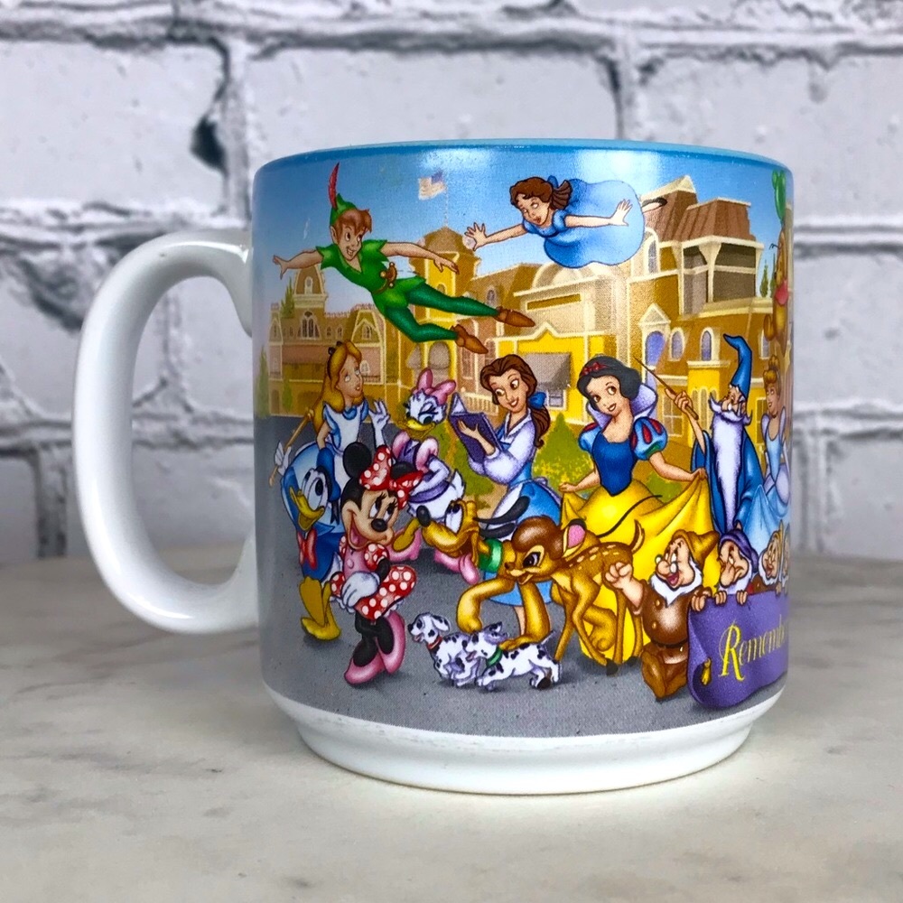 Walt Disney World 25 Anniversary 1996 Vintage Mickey Mouse & Friends Coffee Mug